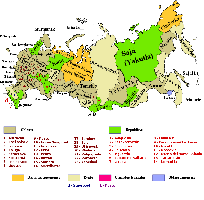 mapa de rusia